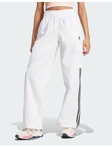 adidas Originals - Pantaloni cargo bianchi con 3 strisce-Bianco