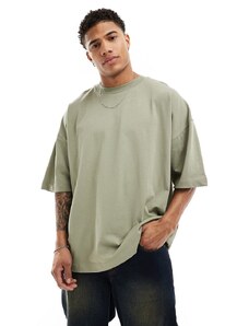 ASOS DESIGN - T-shirt ultra oversize pesante kaki-Verde
