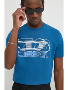 Diesel t-shirt in cotone T-DIEGOR-K74 uomo colore blu A12502.0GRAI