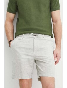 BOSS pantaloncini in lino misto colore verde