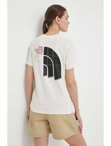 The North Face t-shirt in cotone donna colore beige NF0A87F0QLI1