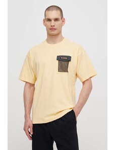 Columbia t-shirt in cotone Painted Peak uomo colore giallo con applicazione 2074481