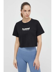Hummel t-shirt in cotone donna colore nero