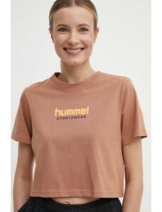 Hummel t-shirt in cotone donna colore marrone