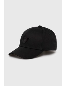 Emporio Armani Underwear berretto da baseball in cotone colore nero con applicazione