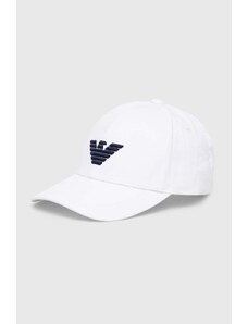 Emporio Armani Underwear berretto da baseball in cotone colore bianco con applicazione