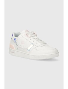 Lacoste sneakers in pelle T-Clip Pastel Accent Leather colore bianco 47SFA0061