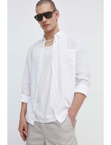 HUGO camicia di lino colore bianco 50514162