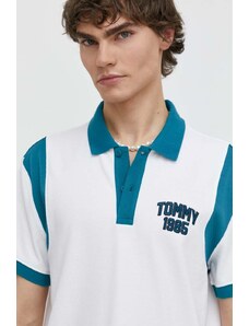 Tommy Jeans polo in cotone colore bianco DM0DM18919