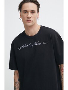 Karl Kani t-shirt in cotone uomo colore nero con applicazione