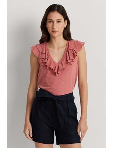 Lauren Ralph Lauren t-shirt in cotone donna colore rosa