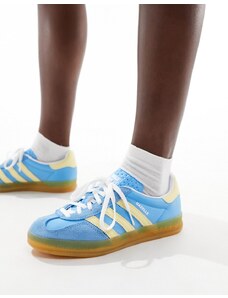 adidas Originals - Gazelle Indoor - Sneakers gialle e blu con suola in gomma-Multicolore