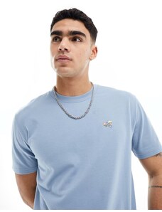 Hollister - T-shirt comoda blu con logo ricamato