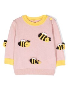 STELLA MCCARTNEY KIDS Maglione rosa/giallo neonata ricamo api