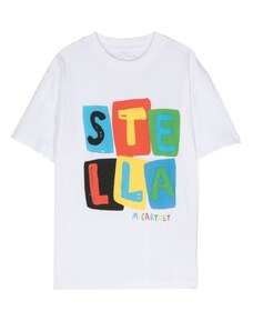 STELLA MCCARTNEY KIDS T-shirt bianca logo stampa