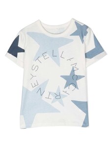 STELLA MCCARTNEY KIDS T-shirt bianca stelle all-over