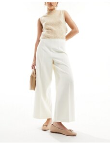 ASOS DESIGN - Pantaloni culotte sartoriali color crema-Bianco