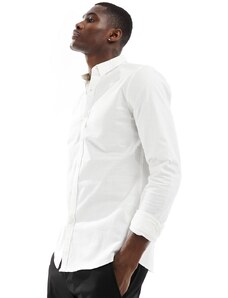 New Look - Camicia attillata a maniche lunghe, colore bianco