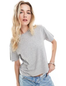 New Look - T-shirt squadrata grigio mélange