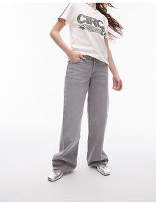 Topshop - Ember - Jeans a fondo ampio e vita bassa grigio pallido