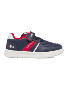 Sneakers da bambino blu con dettagli rossi e bianchi Nautica