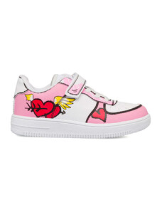 Sneakers bianche e rosa da ragazza con dettagli multicolore 10 Baci