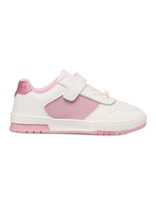 Sneakers bianche e rosa da ragazza con dettaglio glitterato 10 Baci