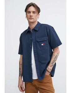 Tommy Jeans camicia in cotone uomo colore blu navy DM0DM18969