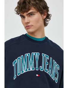 Tommy Jeans felpa in cotone uomo colore blu navy DM0DM18628