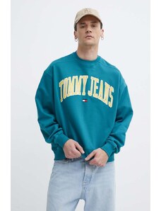 Tommy Jeans felpa in cotone uomo colore turchese DM0DM18628
