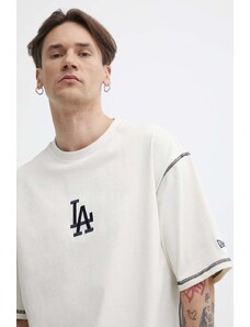 New Era t-shirt in cotone uomo colore beige LOS ANGELES DODGERS