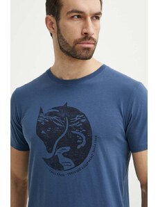 Fjallraven t-shirt in cotone Arctic Fox T-shirt uomo colore blu F87220