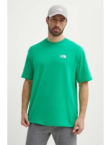 The North Face t-shirt in cotone Essential uomo colore verde con applicazione NF0A87NRPO81