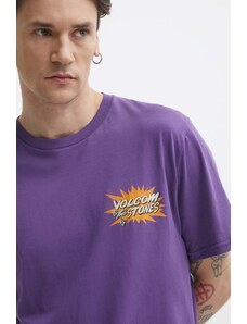 Volcom t-shirt in cotone uomo colore violetto