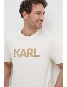Karl Lagerfeld t-shirt in cotone uomo colore beige