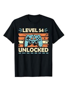 Level Unlocked Video Games Boys Gamer Birthday Co. Livello 54 Sbloccato 54 ° compleanno 54 Anni Videogiochi Ragazzi Maglietta