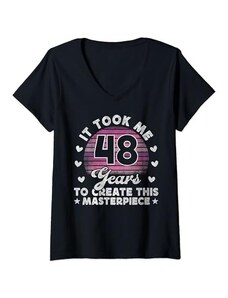 Camicie Per Regali Da Donna Per I 48° compleanno Donna Took Me 48 Years To Create This Masterpiece 48° Compleanno Maglietta con Collo a V