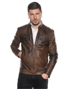 Leather Trend U06 - Giacca Uomo Marrone in vera pelle