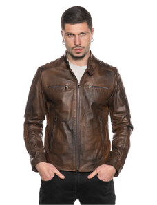 Leather Trend U05 - Biker Uomo Marrone in vera pelle