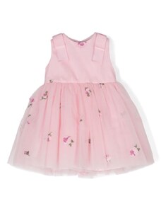 SIMONETTA KIDS Abito rosa in tulle decori paillettes neonata