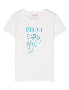 EMILIO PUCCI KIDS T-shirt bianca stampa logo