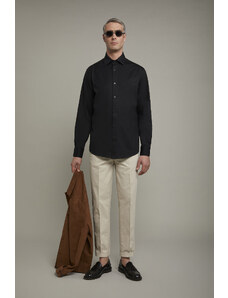 Doppelganger Polo camicia uomo a manica lunga con collo classico 100% cotone piquet regular fit