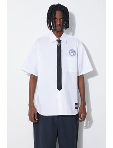 AMBUSH camicia in cotone Circle Emblem S/S Shirt uomo colore bianco BMGG001S24FAB