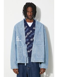Kenzo giacca di jeans by Verdy Kimono uomo colore blu FE55DM1426H4.DT
