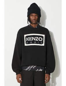 Kenzo maglione in misto lana Bicolor Kenzo Paris Jumper uomo colore nero FD55PU3833LA.99