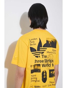 adidas Originals t-shirt in cotone uomo colore giallo IS0183