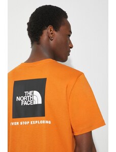 The North Face t-shirt in cotone M S/S Redbox Tee uomo colore arancione NF0A87NPPCO1