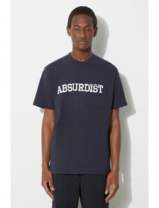 Engineered Garments t-shirt in cotone Printed Cross Crew Neck uomo colore blu navy OR424.NP116