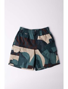 by Parra pantaloncini in cotone Distorted Camo Shorts colore verde 51242