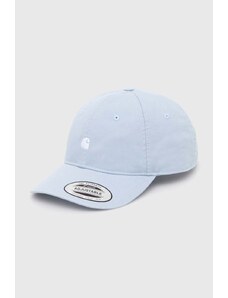 Carhartt WIP berretto da baseball in cotone Madison Logo Cap colore blu con applicazione I023750.0ROXX